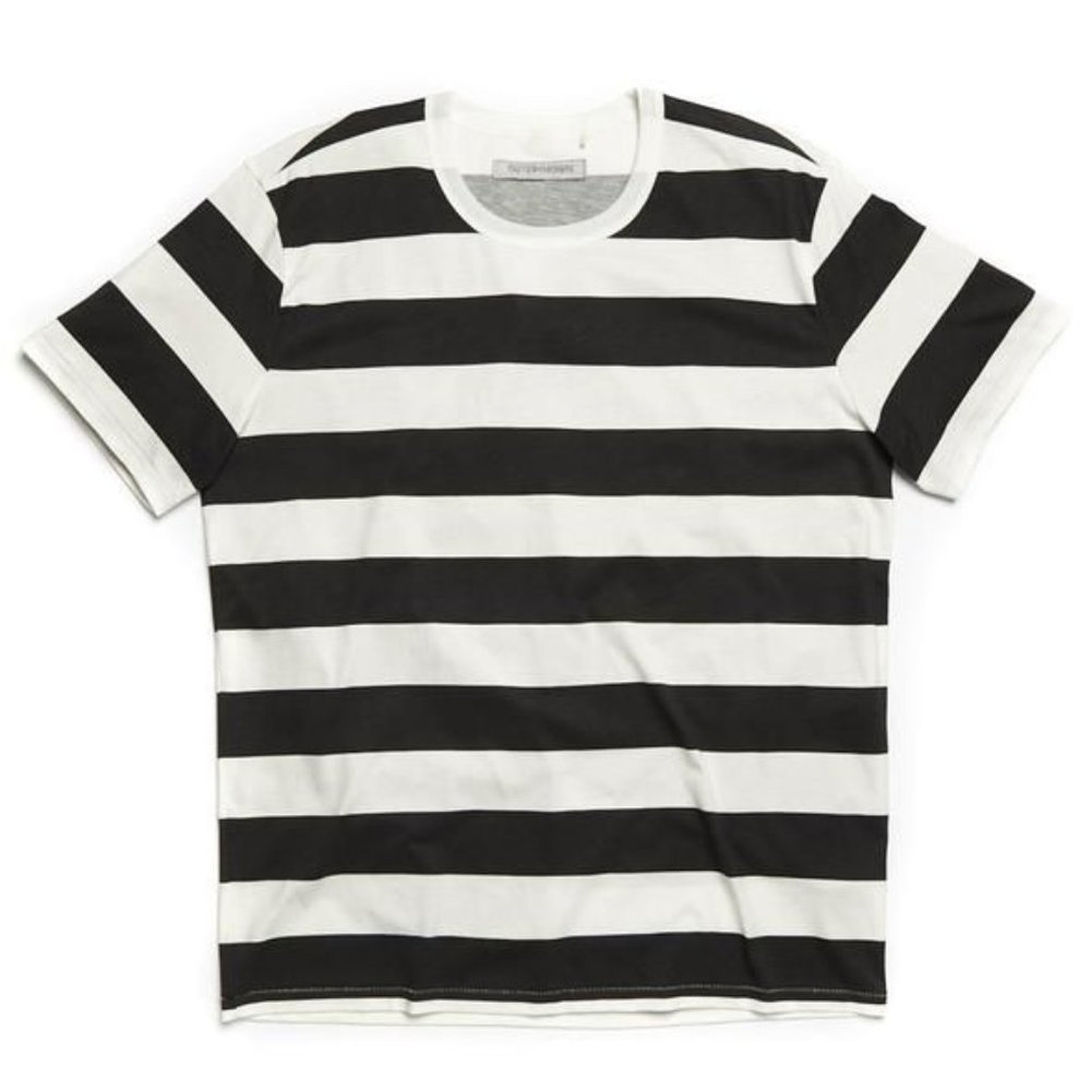 Outerknown Bay Stripe Tee Shirt Small New Black White